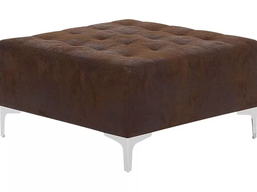 Divano angolare letto Beliani in ecopelle marrone Aberdeen - 4 posti con struttura convertibile e rivestimento premium