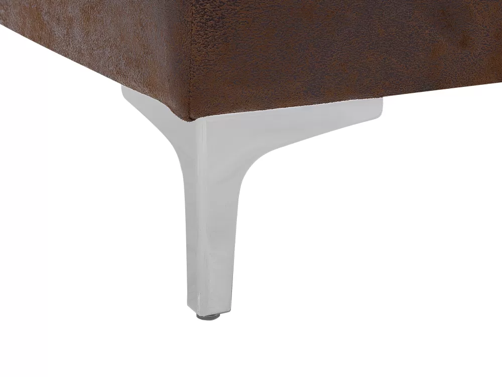 Divano angolare letto Beliani in ecopelle marrone Aberdeen - 4 posti con struttura convertibile e rivestimento premium