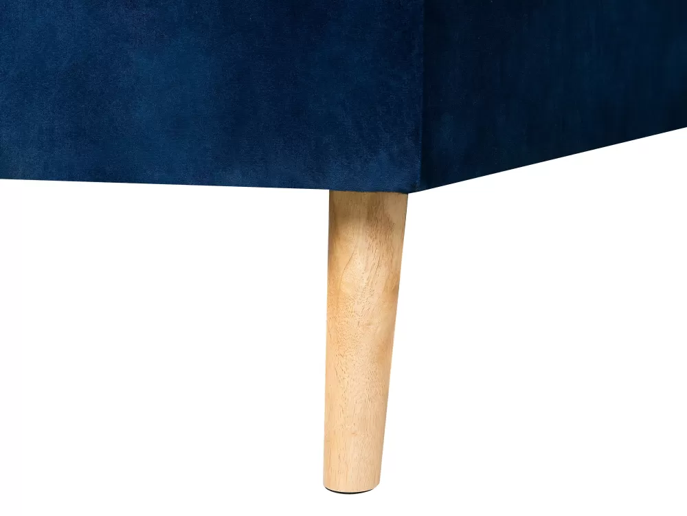Divano angolare letto Beliani 4 posti, rivestimento in velluto blu navy - Modello Vadso con design moderno e comfort premium per salotto