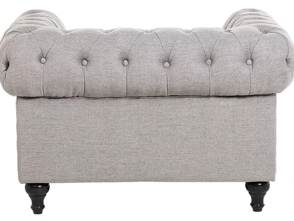 Divano Chesterfield in tessuto grigio chiaro, set componibile per 4 persone - Design classico Beliani