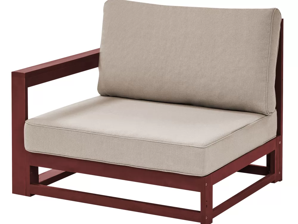Saldo Estivo! Comodo Divano da Esterno 4 Posti in Legno di Acacia - Timor II, Cuscini Inclusi, Finitura Marrone Mogano - Ideale per Giardini e Terrazze