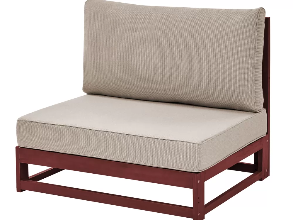 Saldo Estivo! Comodo Divano da Esterno 4 Posti in Legno di Acacia - Timor II, Cuscini Inclusi, Finitura Marrone Mogano - Ideale per Giardini e Terrazze