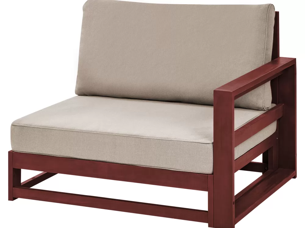 Saldo Estivo! Comodo Divano da Esterno 4 Posti in Legno di Acacia - Timor II, Cuscini Inclusi, Finitura Marrone Mogano - Ideale per Giardini e Terrazze
