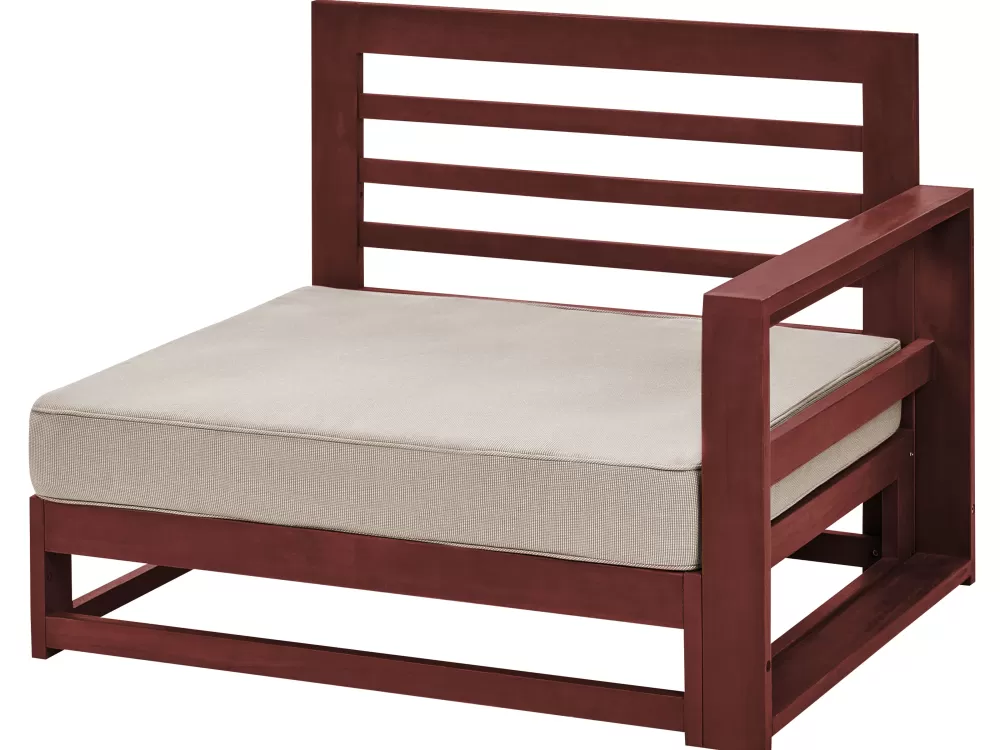 Saldo Estivo! Comodo Divano da Esterno 4 Posti in Legno di Acacia - Timor II, Cuscini Inclusi, Finitura Marrone Mogano - Ideale per Giardini e Terrazze