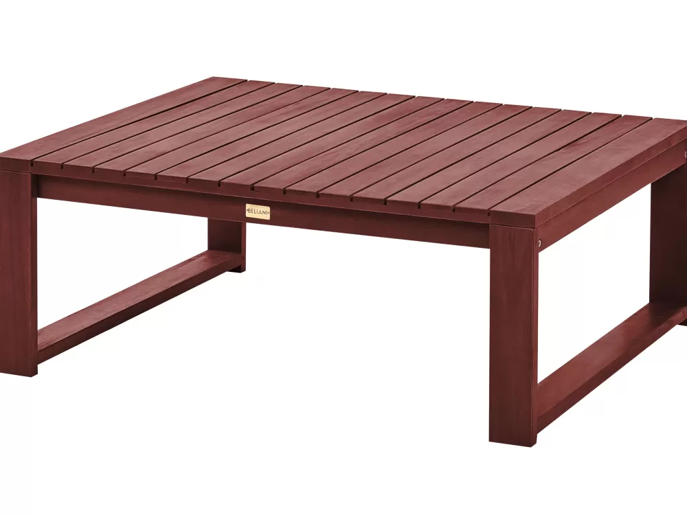 Saldo Estivo! Comodo Divano da Esterno 4 Posti in Legno di Acacia - Timor II, Cuscini Inclusi, Finitura Marrone Mogano - Ideale per Giardini e Terrazze