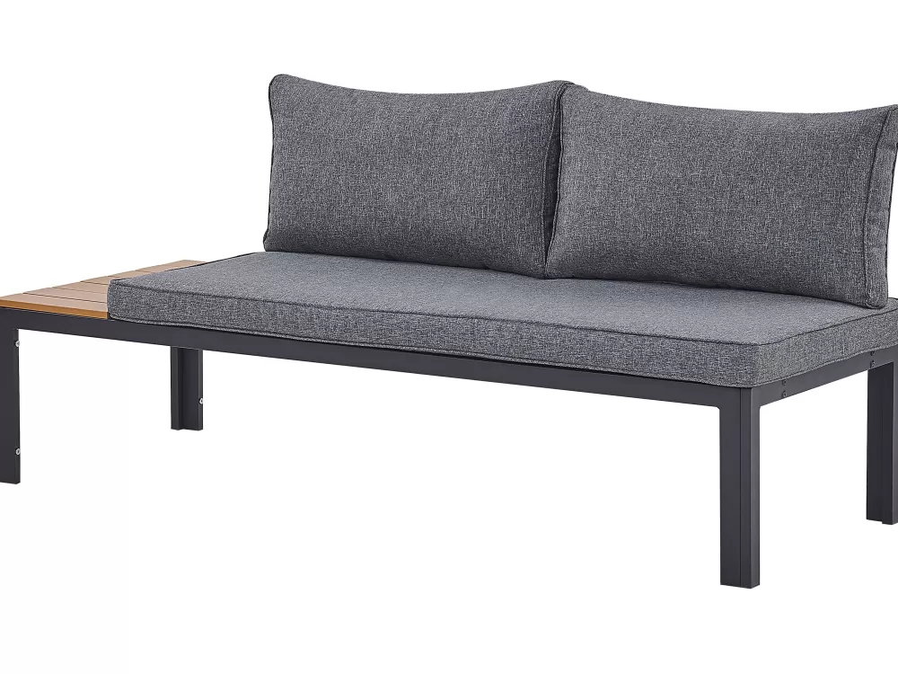 Beliani - Set Divano da Esterno Elegante 4 Posti in Legno con Cuscini, Design Moderno in Tonalità Grigio Chiaro e Naturale - Collezione Pienza