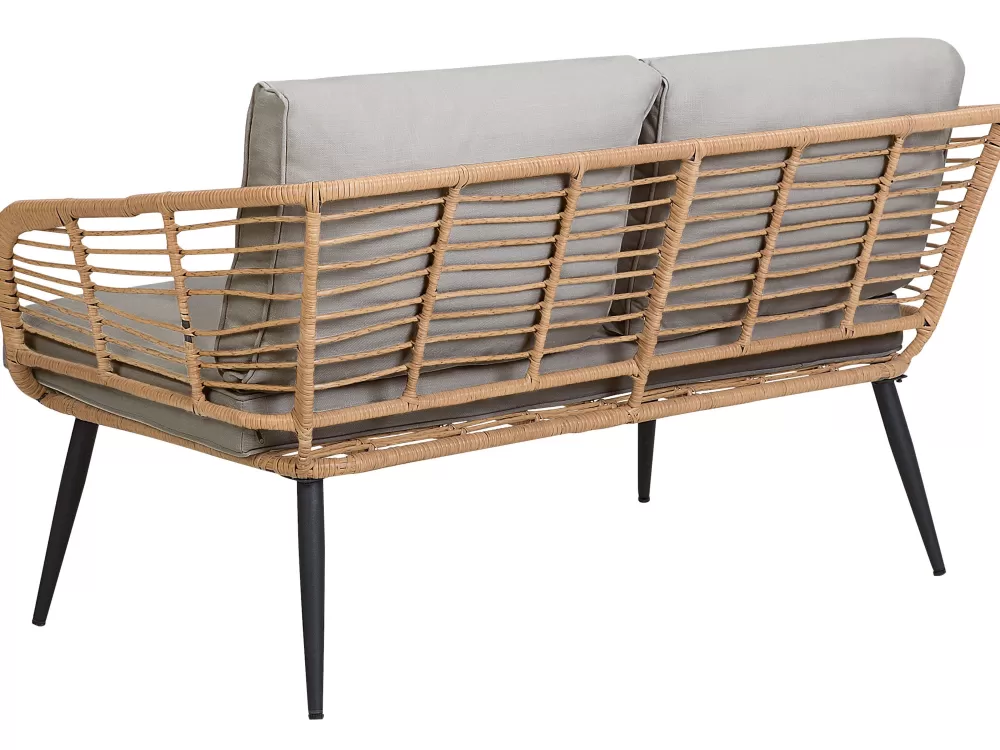 Beliani - Comodo divano da giardino 4 posti in poliestere resistente, design moderno con tonalità naturali - Serie Corinth II