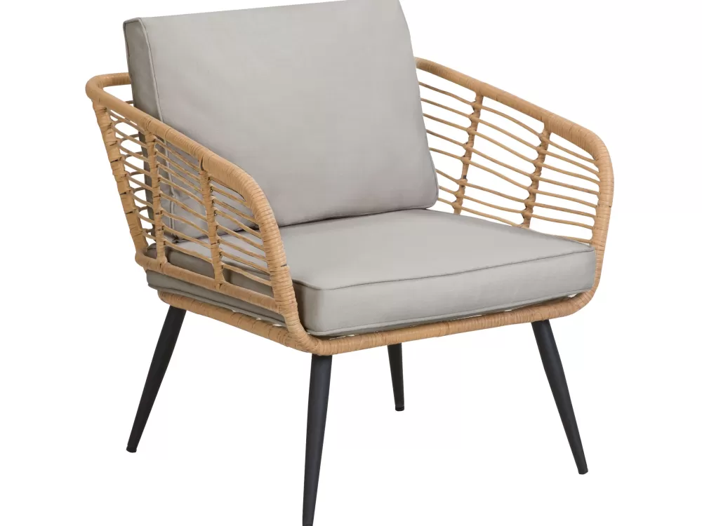 Beliani - Comodo divano da giardino 4 posti in poliestere resistente, design moderno con tonalità naturali - Serie Corinth II