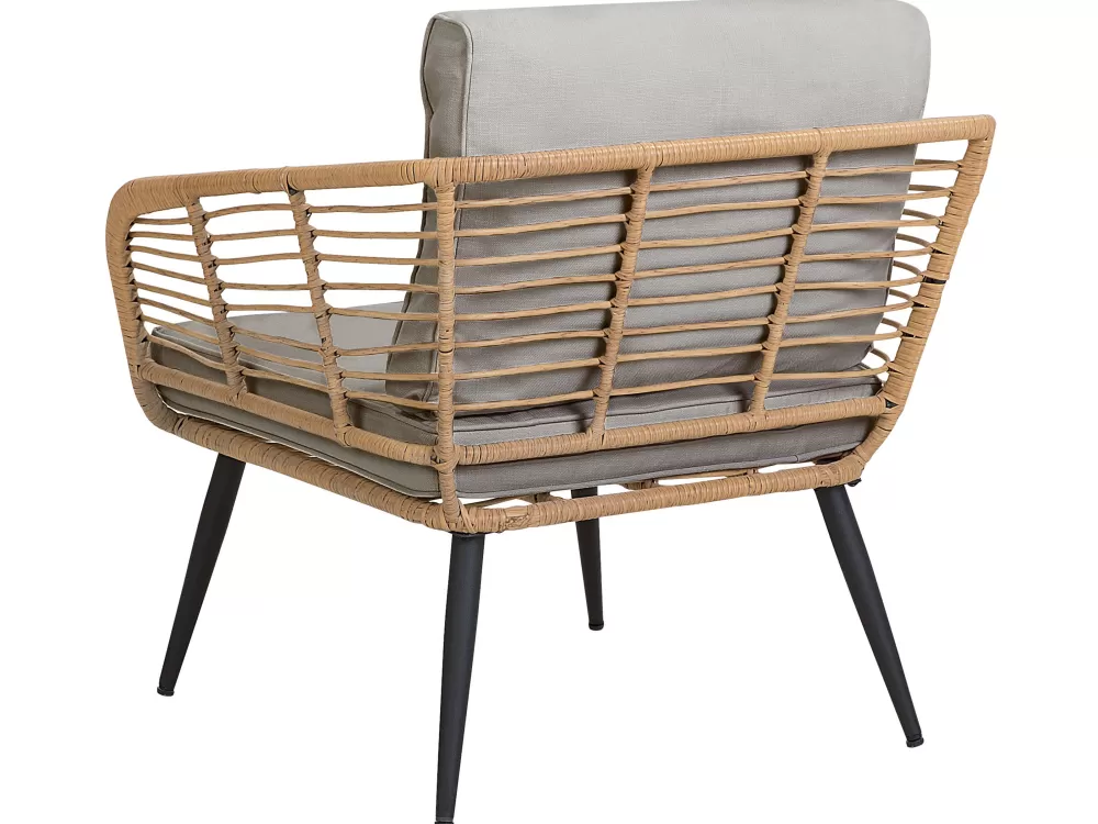 Beliani - Comodo divano da giardino 4 posti in poliestere resistente, design moderno con tonalità naturali - Serie Corinth II