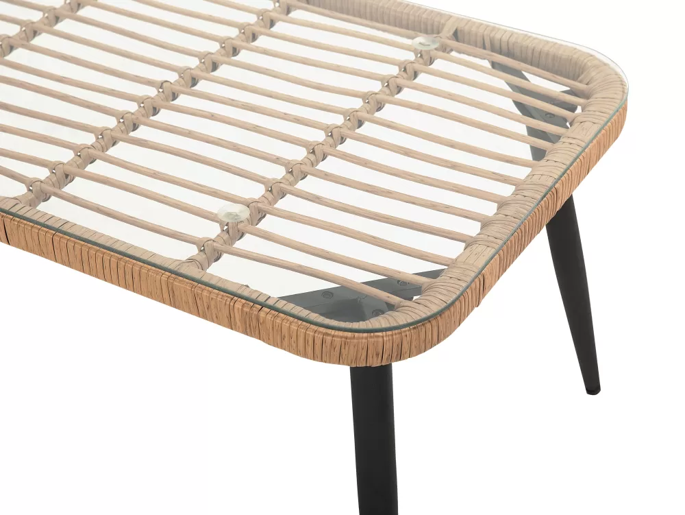 Beliani - Comodo divano da giardino 4 posti in poliestere resistente, design moderno con tonalità naturali - Serie Corinth II