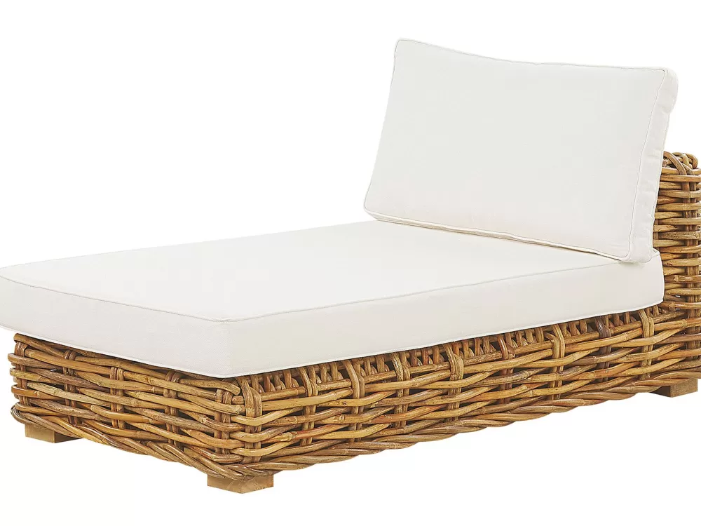 Completo set relax in vimini da 4 posti per esterni - tonalità naturali Varallo con bracciolo sinistro