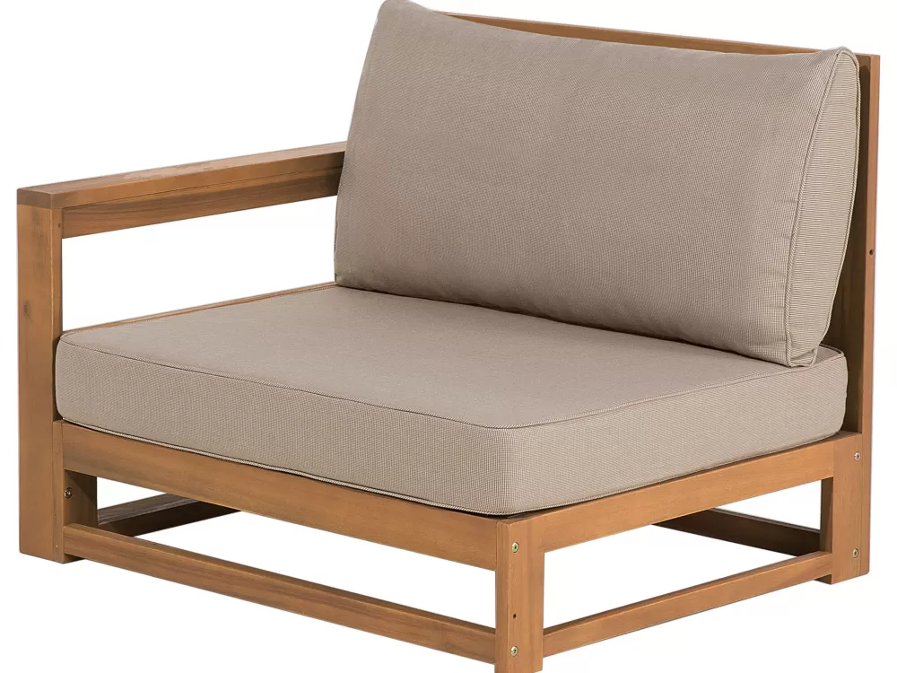 Saldo Beliani: Set da Esterno 4 Posti in Acacia Certificata - Divano da Giardino Timor con Struttura in Legno Chiaro