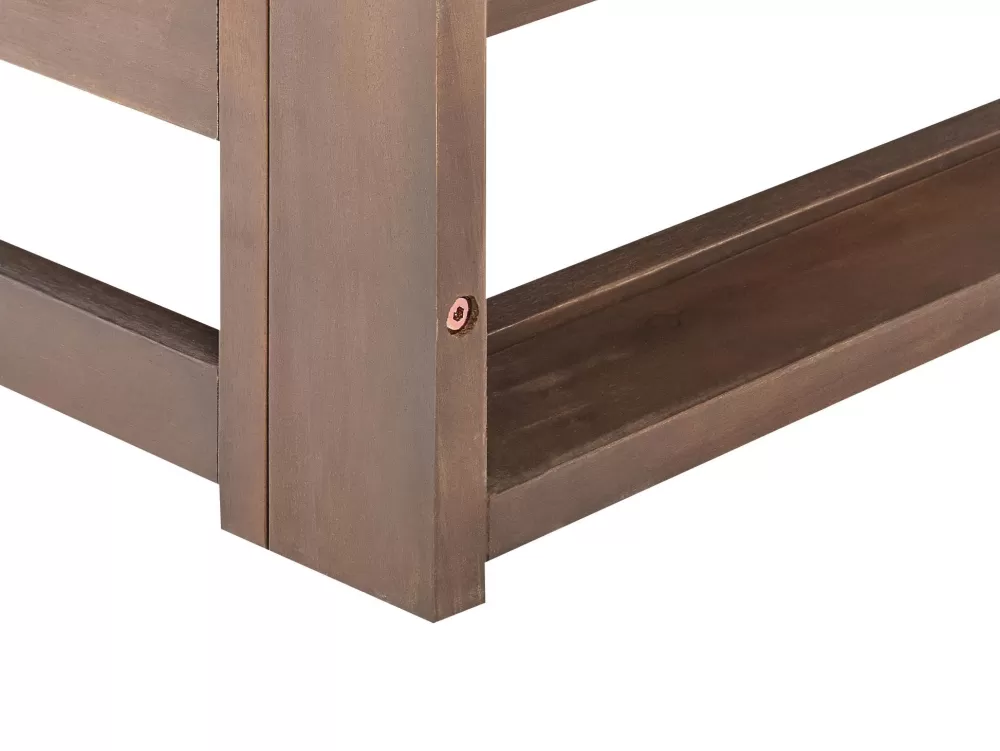 Beliani Set Divano da Esterno 4 Posti in Legno di Acacia Certificato, Timor II con Bracciolo Sinistro in Tonalità Scura - Arredo Giardino Resistente