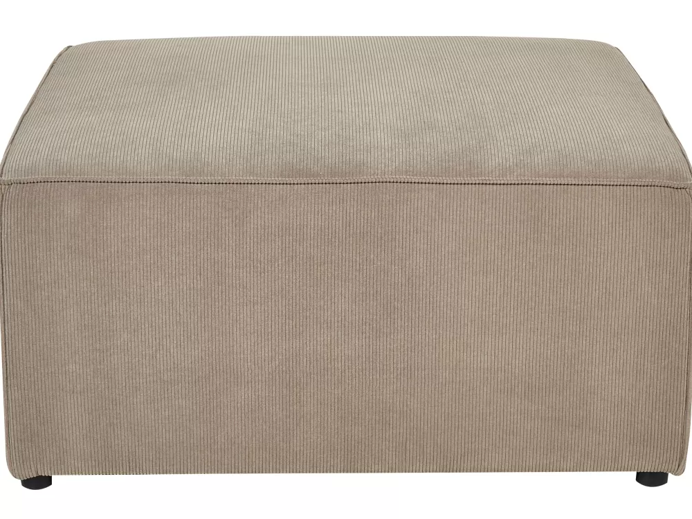 Divano angolare modulare Beliani 5 posti con pouf incorporato - Tessuto vellutato grigio fumo, design Lemvig