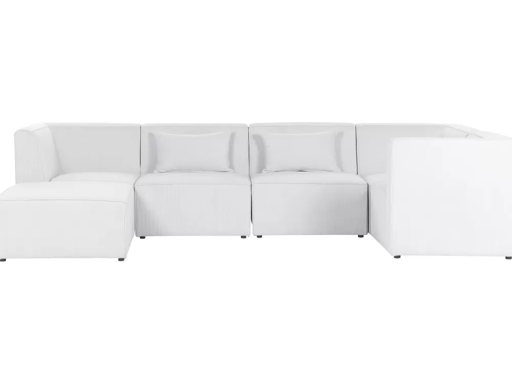 Divano Angolare Elegante da 5 Posti con Vano Portaoggetti, Design Moderno in Bianco Naturale – Lemvig per Soggiorno Sinistro