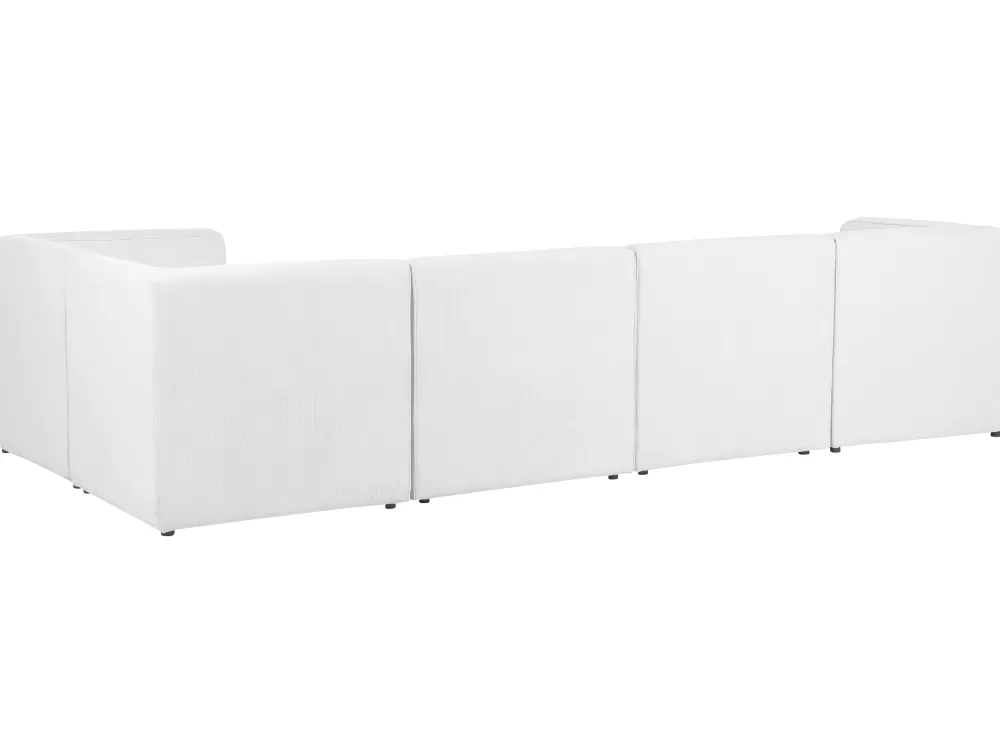 Divano Angolare Elegante da 5 Posti con Vano Portaoggetti, Design Moderno in Bianco Naturale – Lemvig per Soggiorno Sinistro