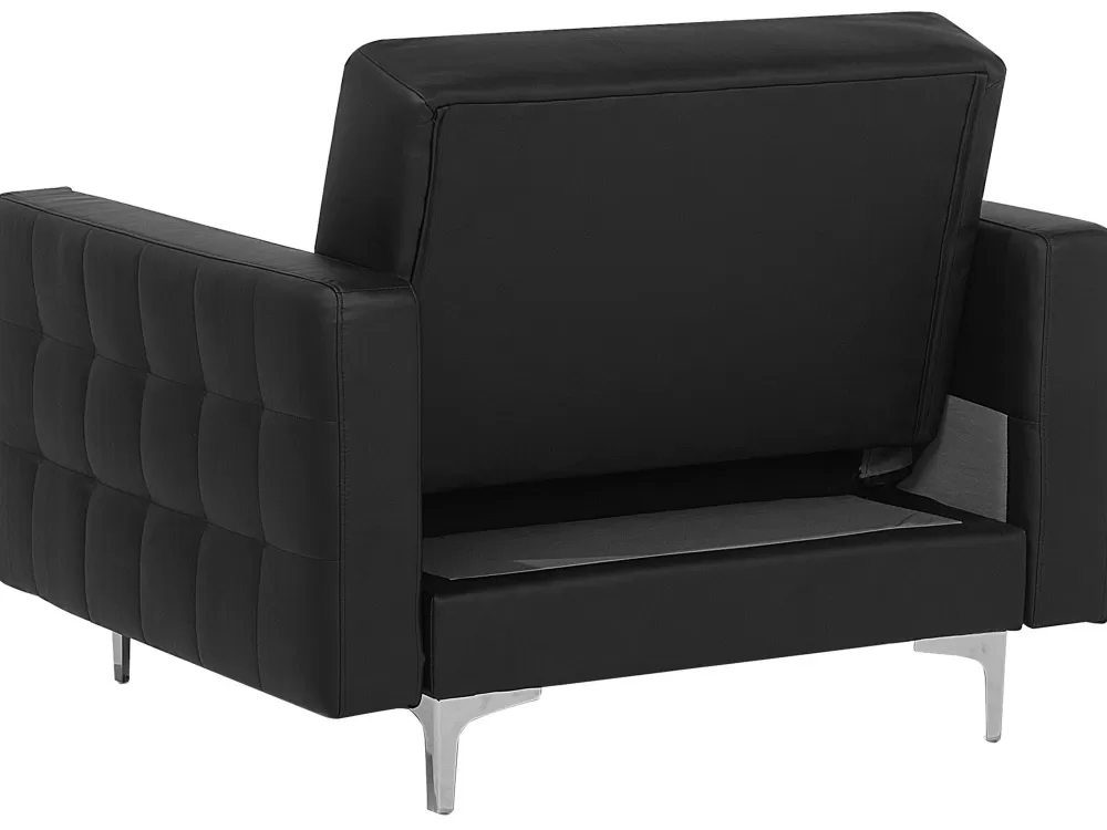 Divano Componibile Beliani Aberdeen in Ecopelle Nera - Set 5 Posti Moderno con Struttura Resistente

(：