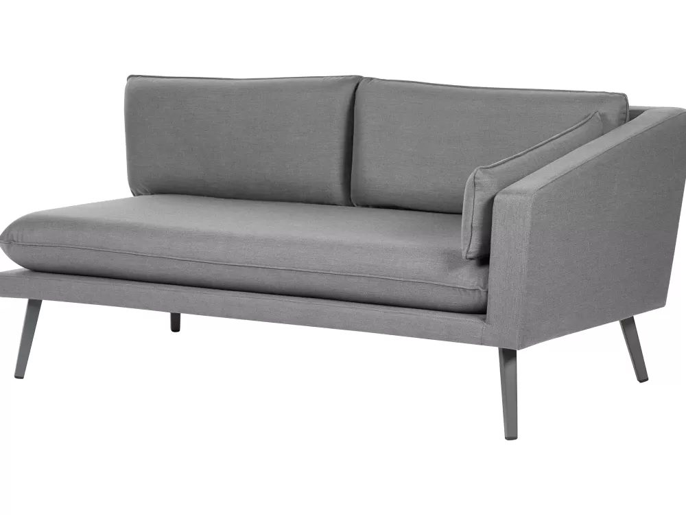 Beliani Divano Angolare da Esterni Loretello - Comodo 5 Posti in Tessuto Grigio, Design Moderno per Giardino