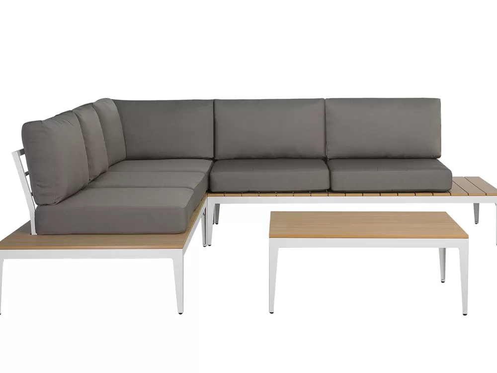 Beliani - Divano da Esterno 5 Posti in Alluminio Grigio Antracite, Collezione Positano