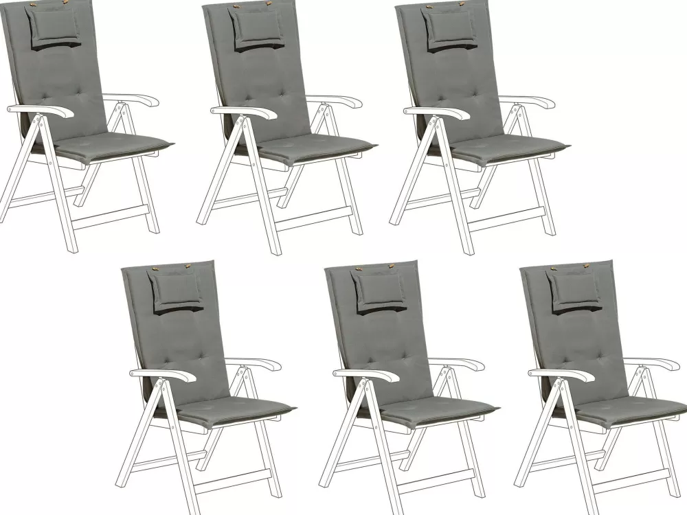 Beliani Saldi: Set di 6 Cuscini Morbidi Grigi - Toscana/Java Collection, Ideale per Relax e Arredamento