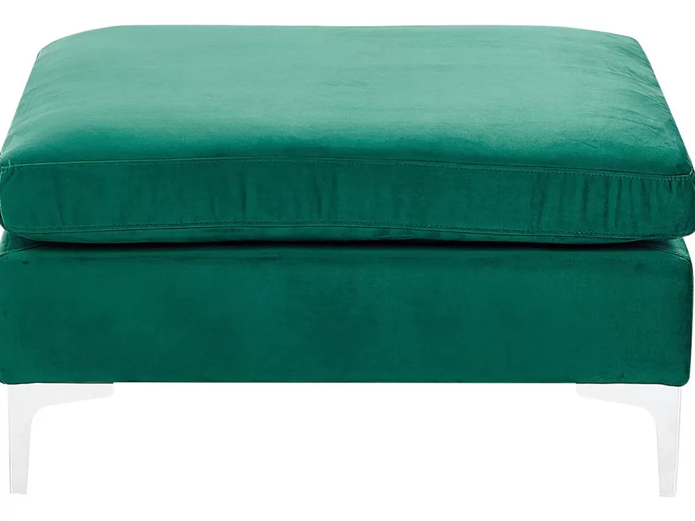Comodo Divano Angolare in Velluto Verde Smeraldo per 6 Persone - Design Moderno Rahi