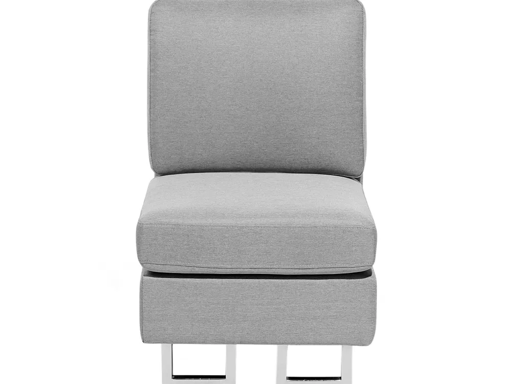 Beliani | Divano Angolare Moderno per 6 Posti in Tessuto Grigio Chiaro, Design Stockholm - Lato Sinistro con Rivestimento Morbido
