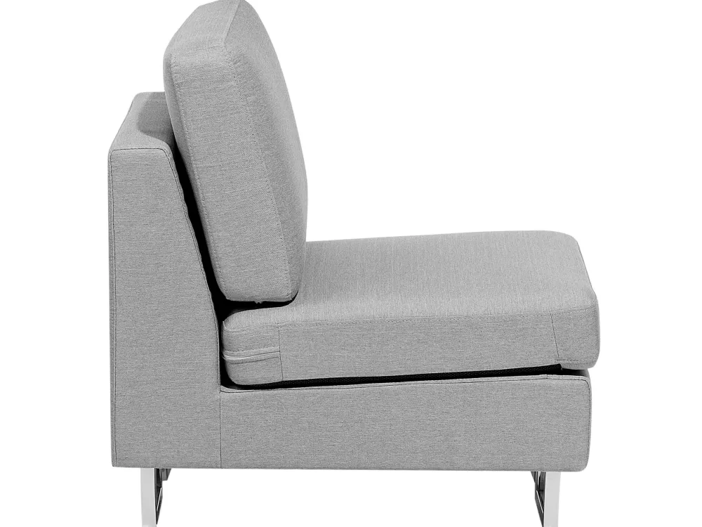 Beliani | Divano Angolare Moderno per 6 Posti in Tessuto Grigio Chiaro, Design Stockholm - Lato Sinistro con Rivestimento Morbido