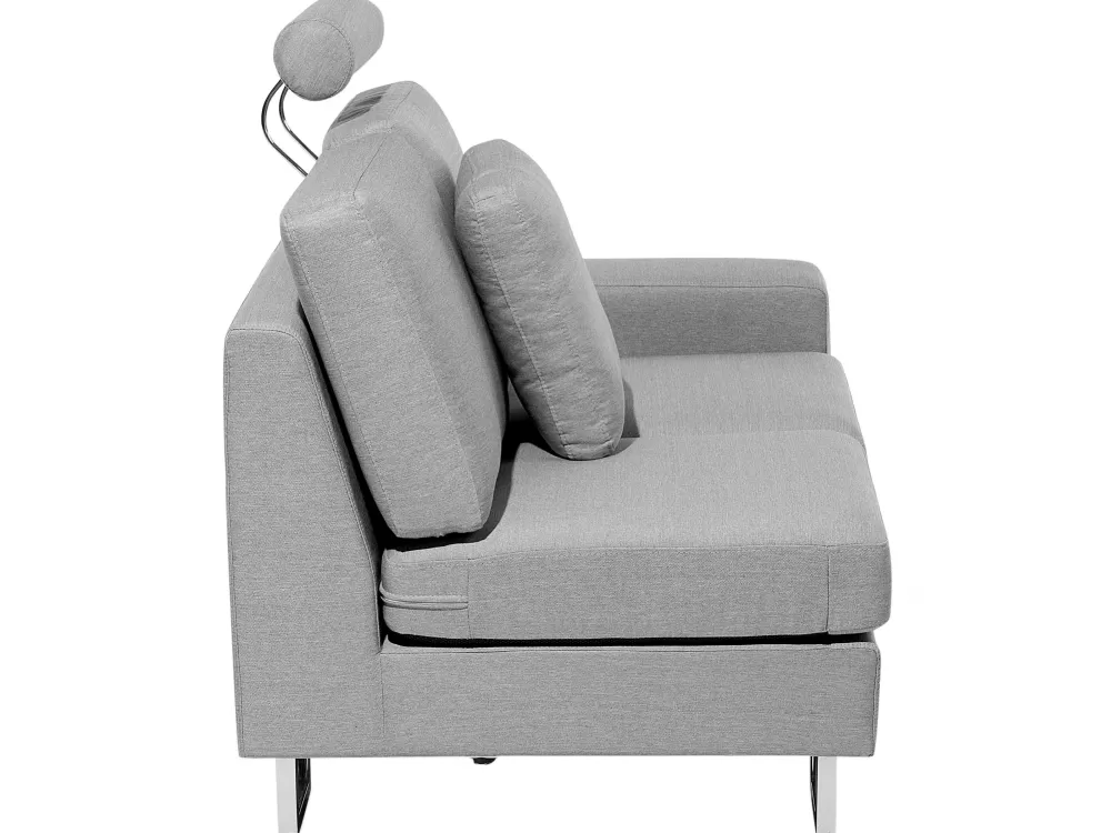 Beliani | Divano Angolare Moderno per 6 Posti in Tessuto Grigio Chiaro, Design Stockholm - Lato Sinistro con Rivestimento Morbido
