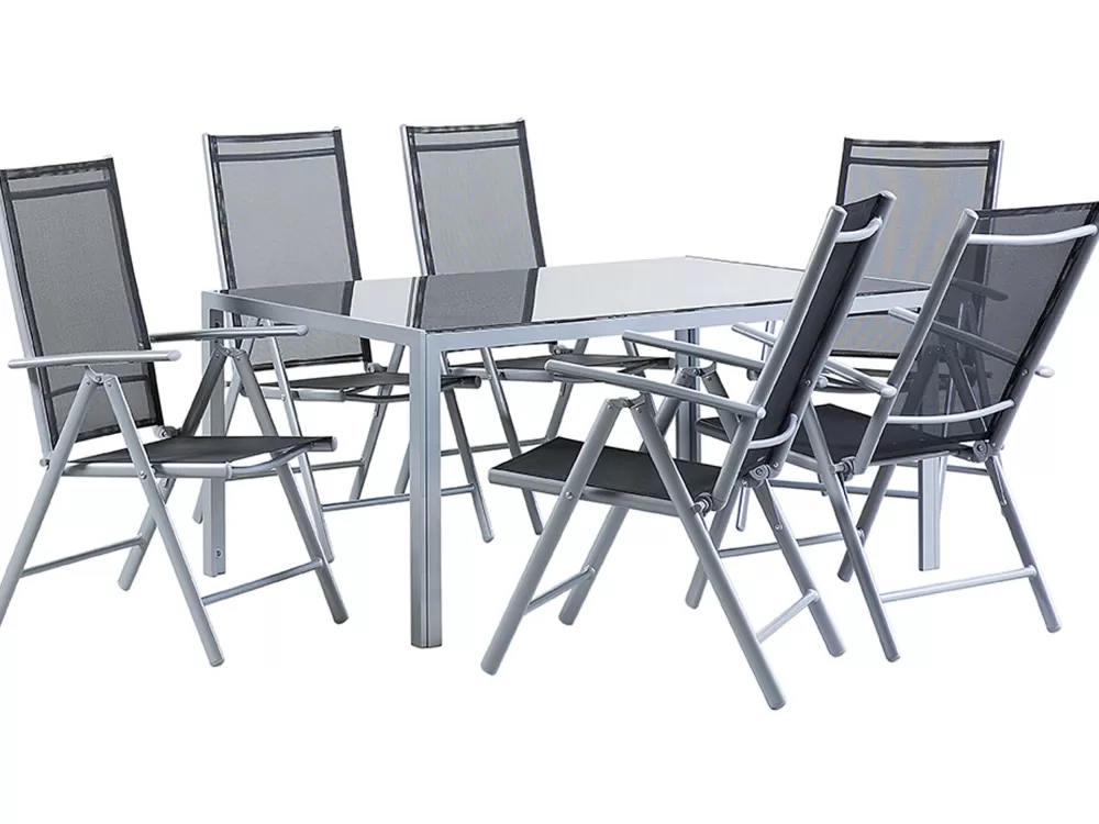 Beliani - Offerta Esclusiva Set da Esterno in Alluminio Elegante Nero per 6 Posti | Catania