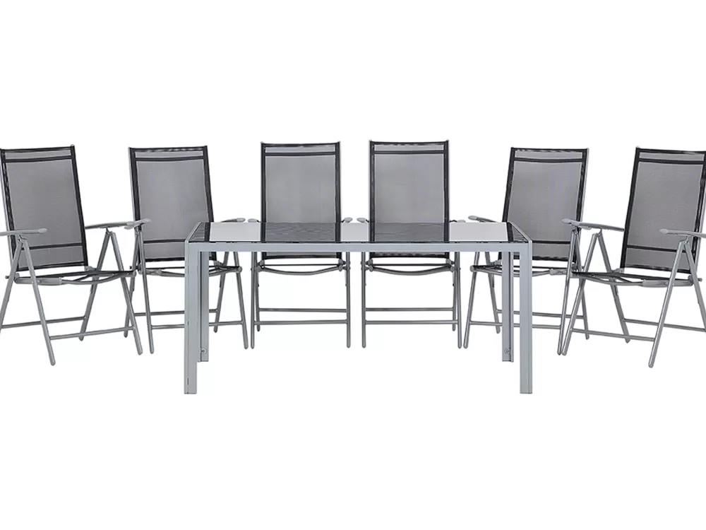 Beliani - Offerta Esclusiva Set da Esterno in Alluminio Elegante Nero per 6 Posti | Catania
