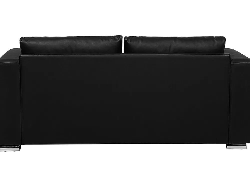 Saldo Beliani: Set Divano Componibile in Pelle Nera Elegante per 6 Posti - Collezione Helsinki