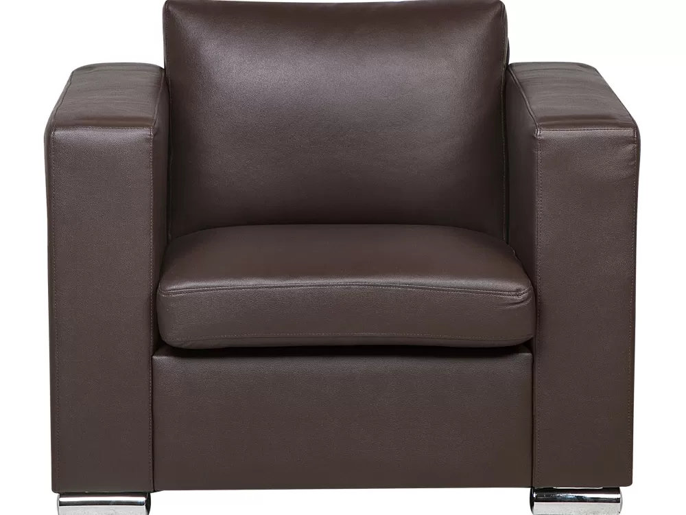 Beliani Divano in Pelle Marrone 6 Posti - Set Modulare Elegante per Soggiorno Moderno, Consegna Helsinki