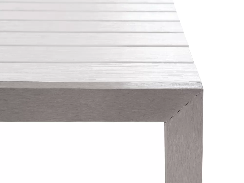 Beliani - Tavolo da Pranzo Esterno Elegante in Alluminio, Bianco Nardo, 6 Posti
