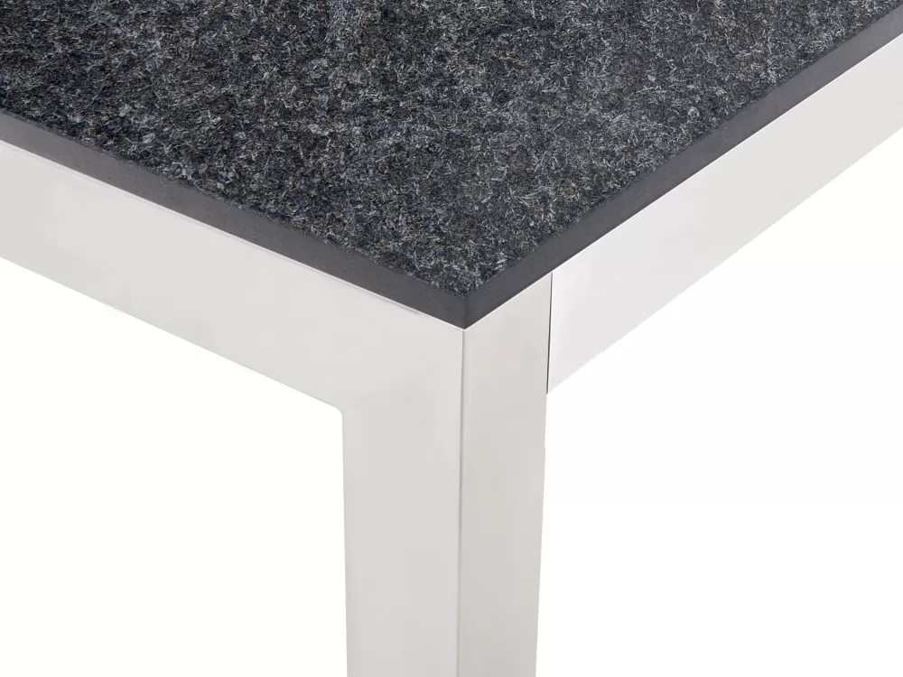 Beliani Saldi: Set da Esterno 6 Posti con Tavolo in Graniato Rigenerato e Sedie Tessili, Grigio Antracite - Collezione Grosseto