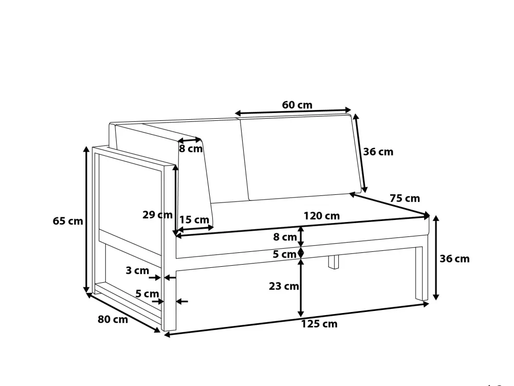 Beliani: Set Sofà da Esterno Elegante 6 Posti in Alluminio - Bianco/Grigio Castella, Soluzione Pratica per Giardino