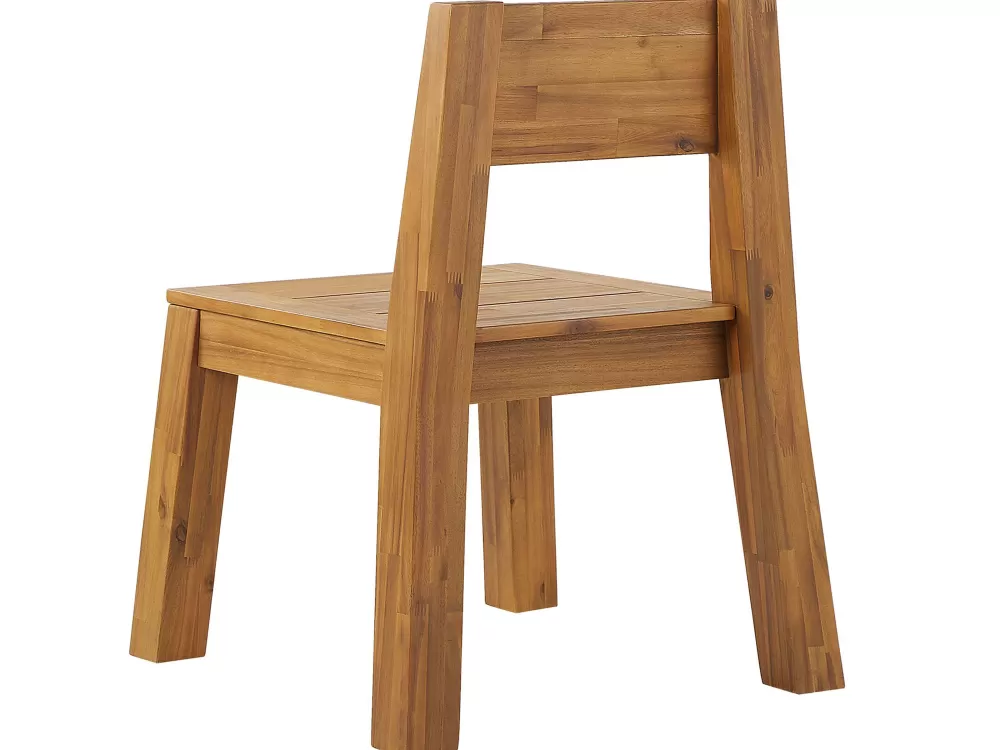 Set da Pranzo Estivo Beliani in Legno di Acacia Chiaro - Componibile con Panche e Sedie per 6 Persone, Design Livorno per Giardino Elegante e Confortevole