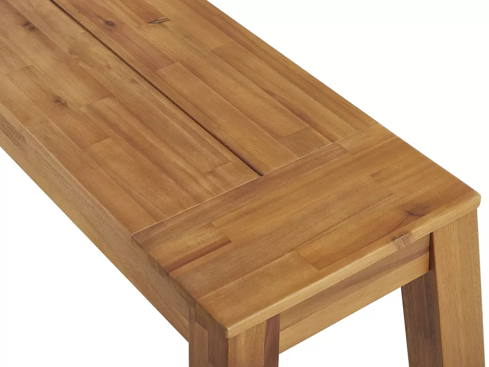 Set da Pranzo Estivo Beliani in Legno di Acacia Chiaro - Componibile con Panche e Sedie per 6 Persone, Design Livorno per Giardino Elegante e Confortevole