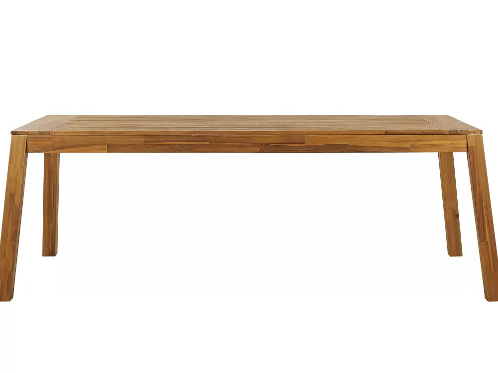 Set da Pranzo Estivo Beliani in Legno di Acacia Chiaro - Componibile con Panche e Sedie per 6 Persone, Design Livorno per Giardino Elegante e Confortevole