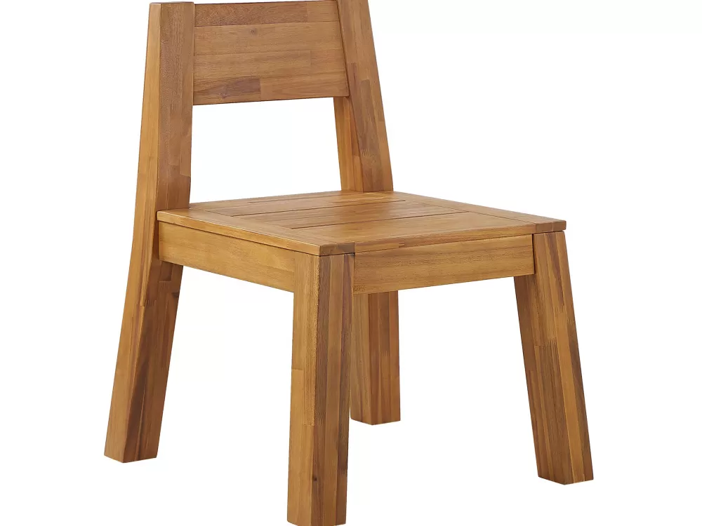 Set da Pranzo Estivo Beliani in Legno di Acacia Chiaro - Componibile con Panche e Sedie per 6 Persone, Design Livorno per Giardino Elegante e Confortevole