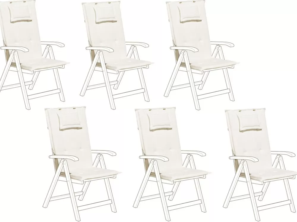 Completo di 6 Morbidi Cuscini Decorativi in Tonalità Naturale - Design Elegante Toscana/Java | Beliani Home Collection