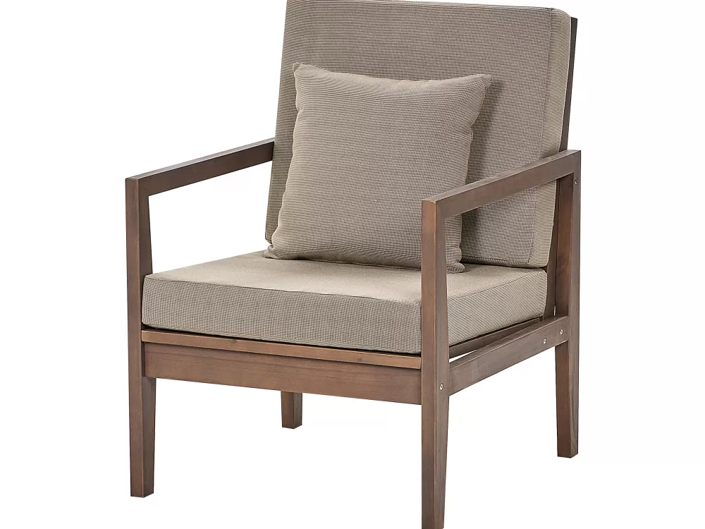 Beliani - Set Divano da Esterno 7 Posti in Legno di Acacia Scuro con Cuscini Pataja, Certificato per Durabilità e Comodità - Soluzione Elegante per Giardini e Terrazzi
