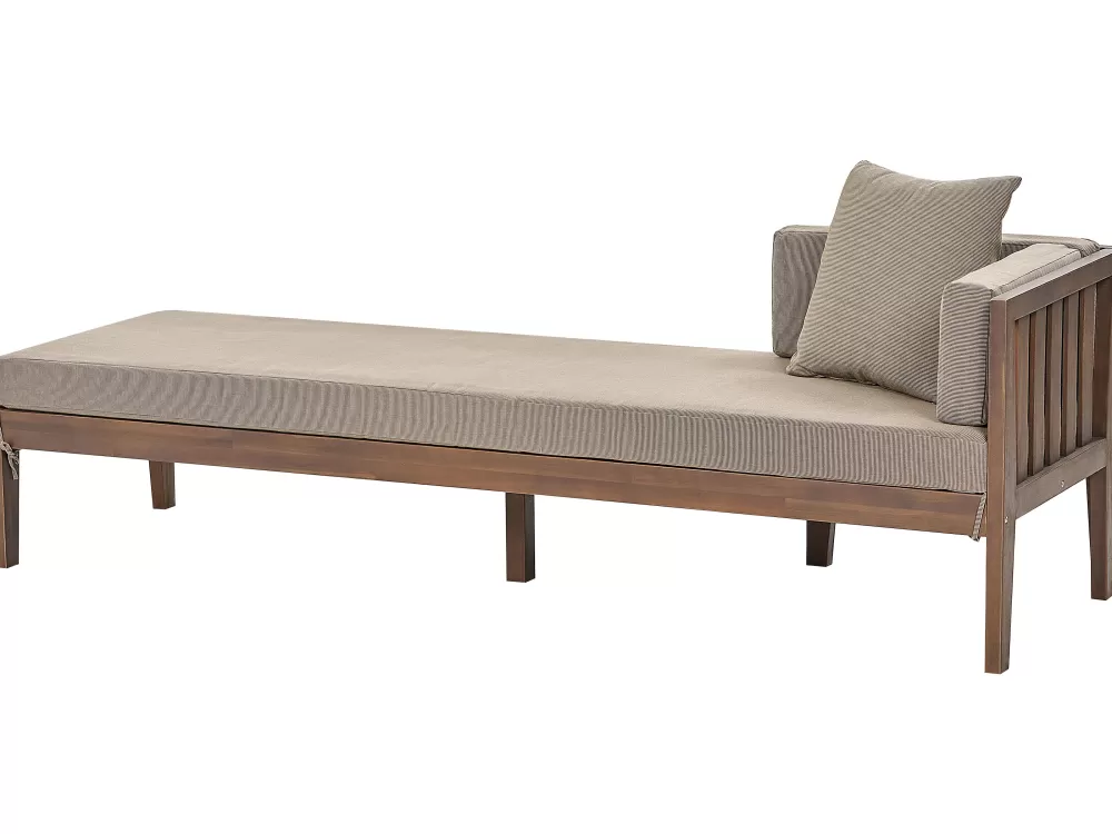 Beliani - Set Divano da Esterno 7 Posti in Legno di Acacia Scuro con Cuscini Pataja, Certificato per Durabilità e Comodità - Soluzione Elegante per Giardini e Terrazzi