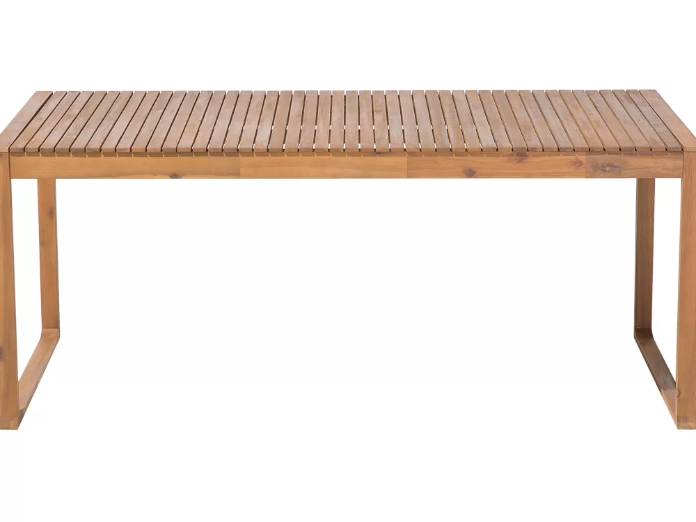 Beliani Outlet - Set da Esterno in Legno Acacia Chiaro Sassari, Tavolo con Sedute per 8 Posti - Arredo Giardino Premium