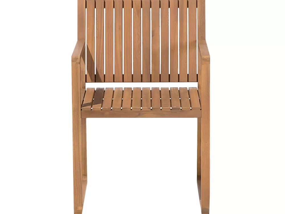 Beliani Set da Esterno Elegante in Legno di Frassino Chiaro con Rivestimento Grigio Sassari - Tavolino per 8 Persone, Ideale per Giardino