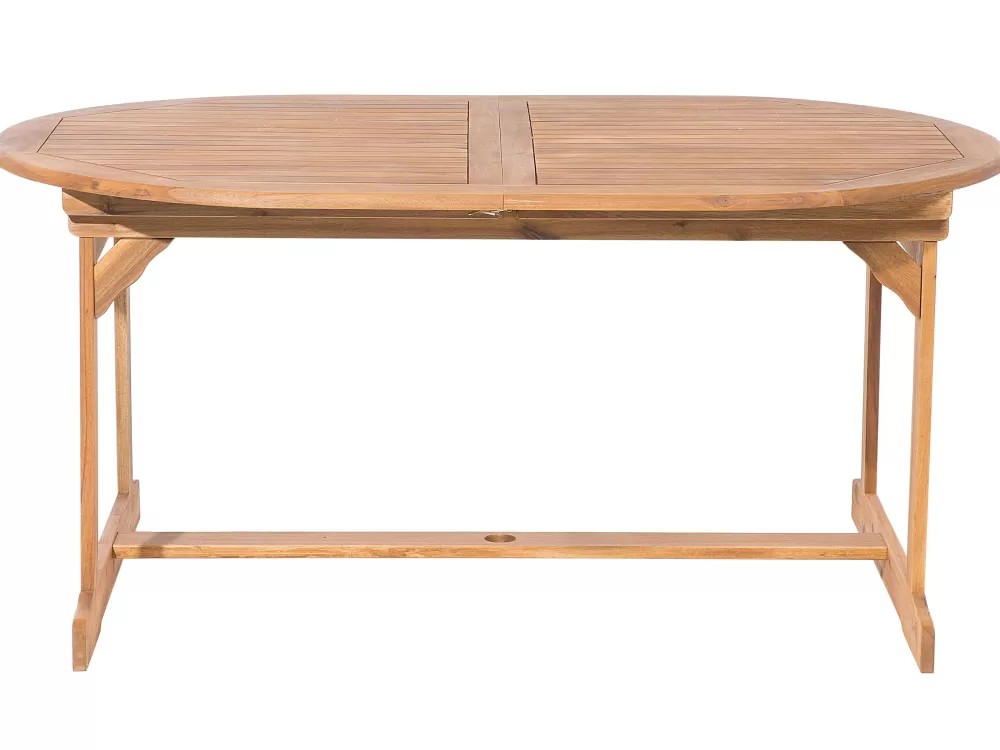 Promozione Beliani: Set da Esterno in Legno di Acacia Chiaro con 8 Posti, Collezione Maui