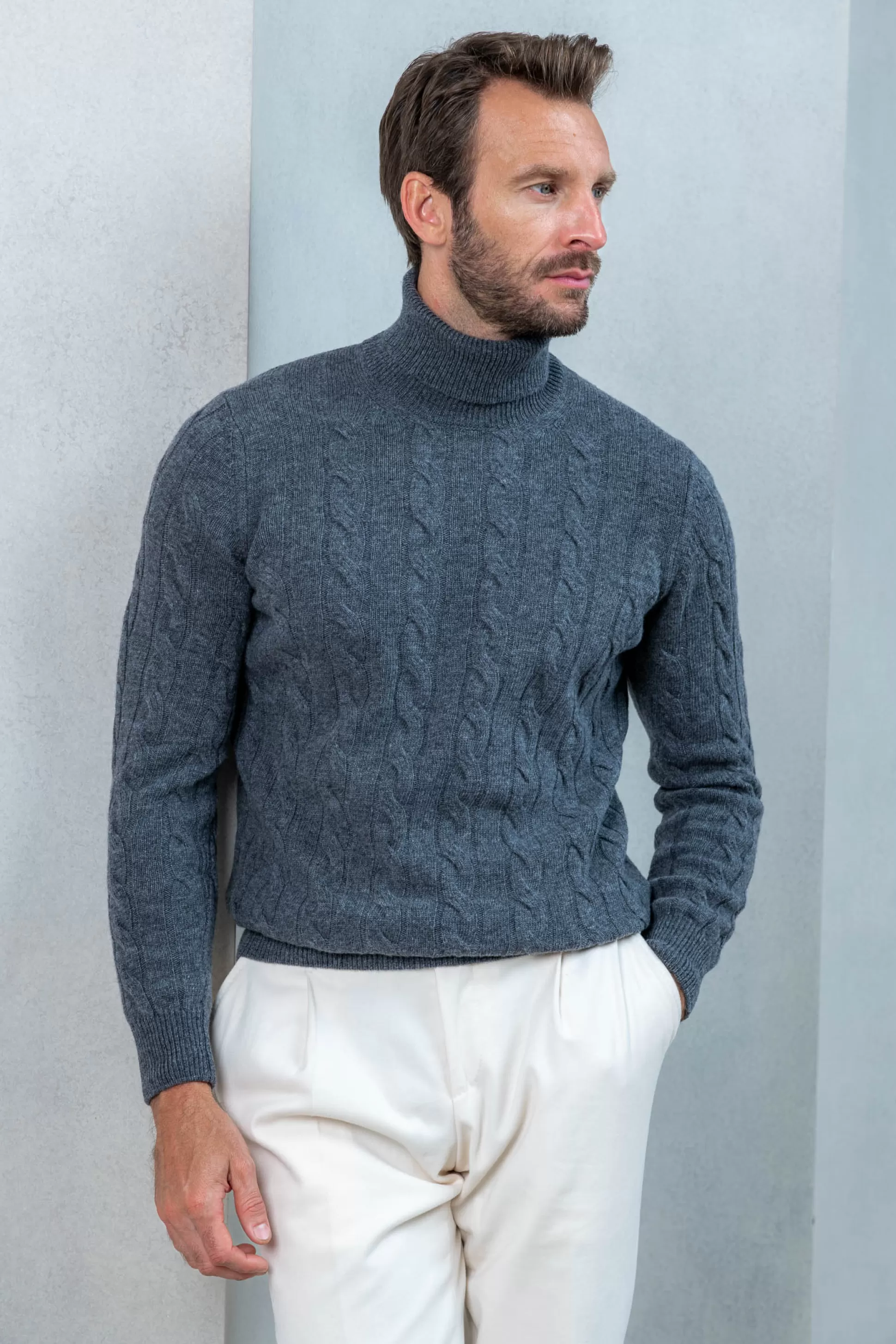 Maglia Alta Dolcevita Antracite - Lusso Artigianale Italiano | Collezione Autunno Pini Parma