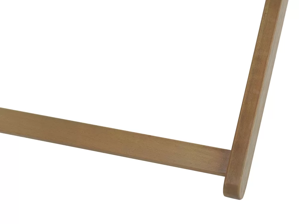 Sedia Relax Beliani Avellino in Legno Acacia con Doppio Rivestimento Estivo - Tessuti Chiari e Design Naturale per Giardino