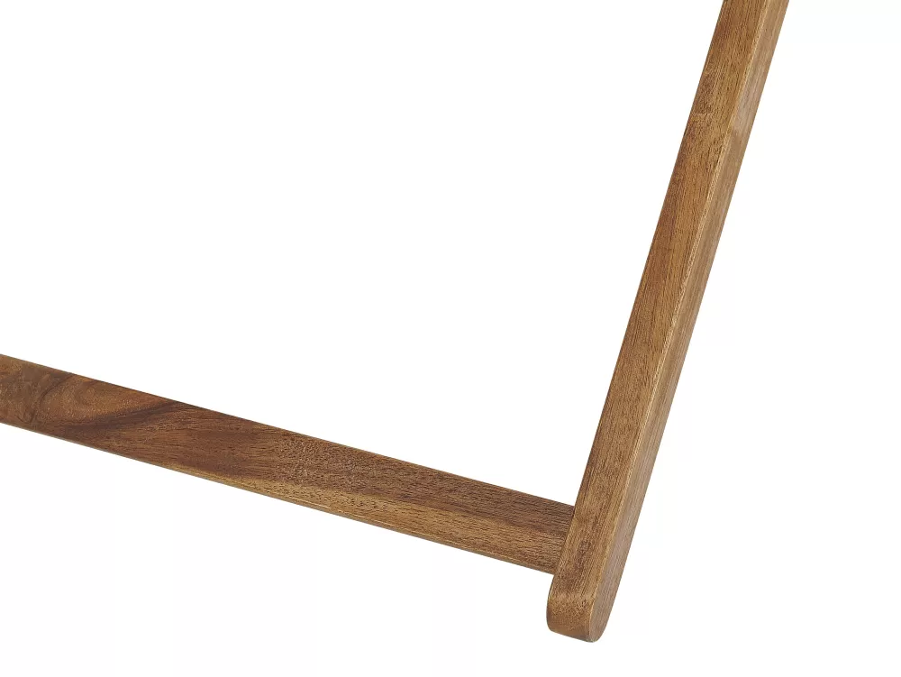 Beliani Sedia A Sole Esterna in Legno di Acacia con Rivestimenti Intercambiabili Anzio - Design Elegante per Giardino, 2 Tessuti Inclusi, Finitura Naturale in Tonalità Chiaro e Bianco Avorio