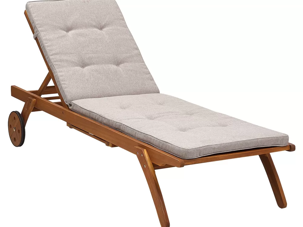 Beliani - Sedia Relax da Esterno con Rivestimento Morbido, Beige Cesana | Design Elegante e Confortevole per Giardino e Terrazzo