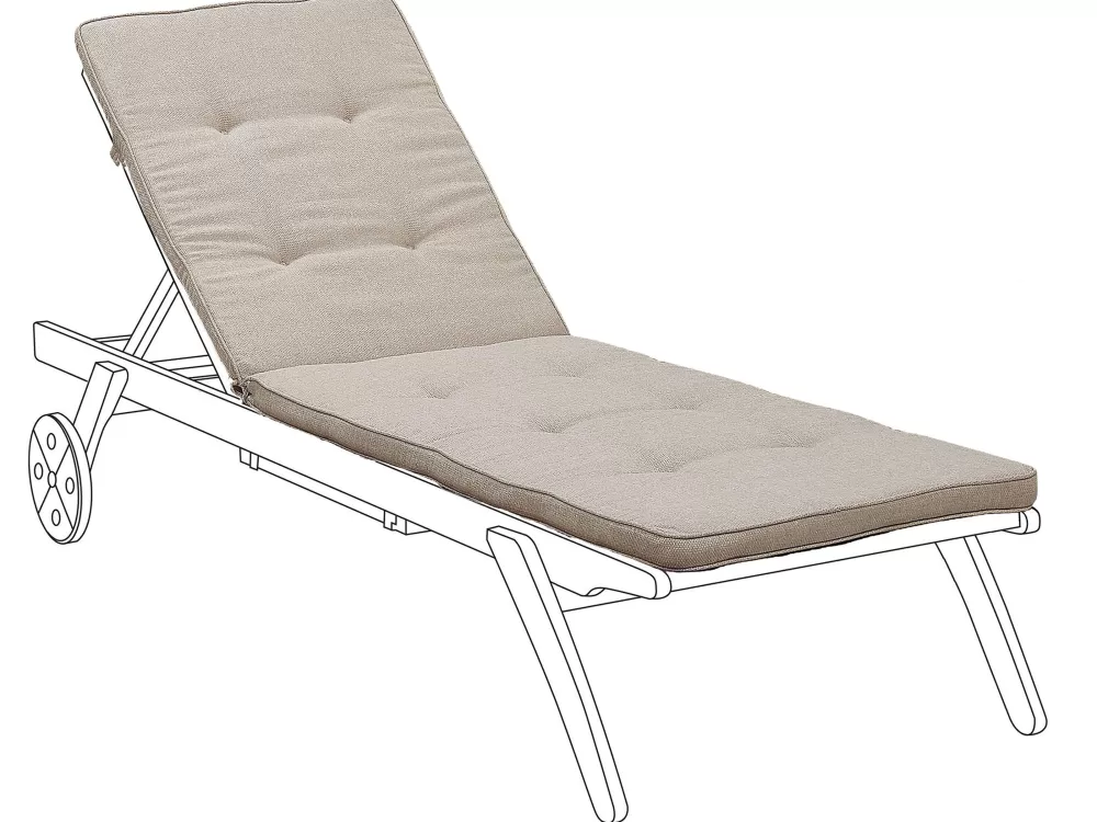 Cuscini Ergonomici per Lettini da Sole Beliani - Rivestimento in Tessuto Sabbia, Design Elegante Cesana per Relax Totale